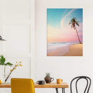 décor plage déserte à l’aube et palmier décor plage déserte et palmier