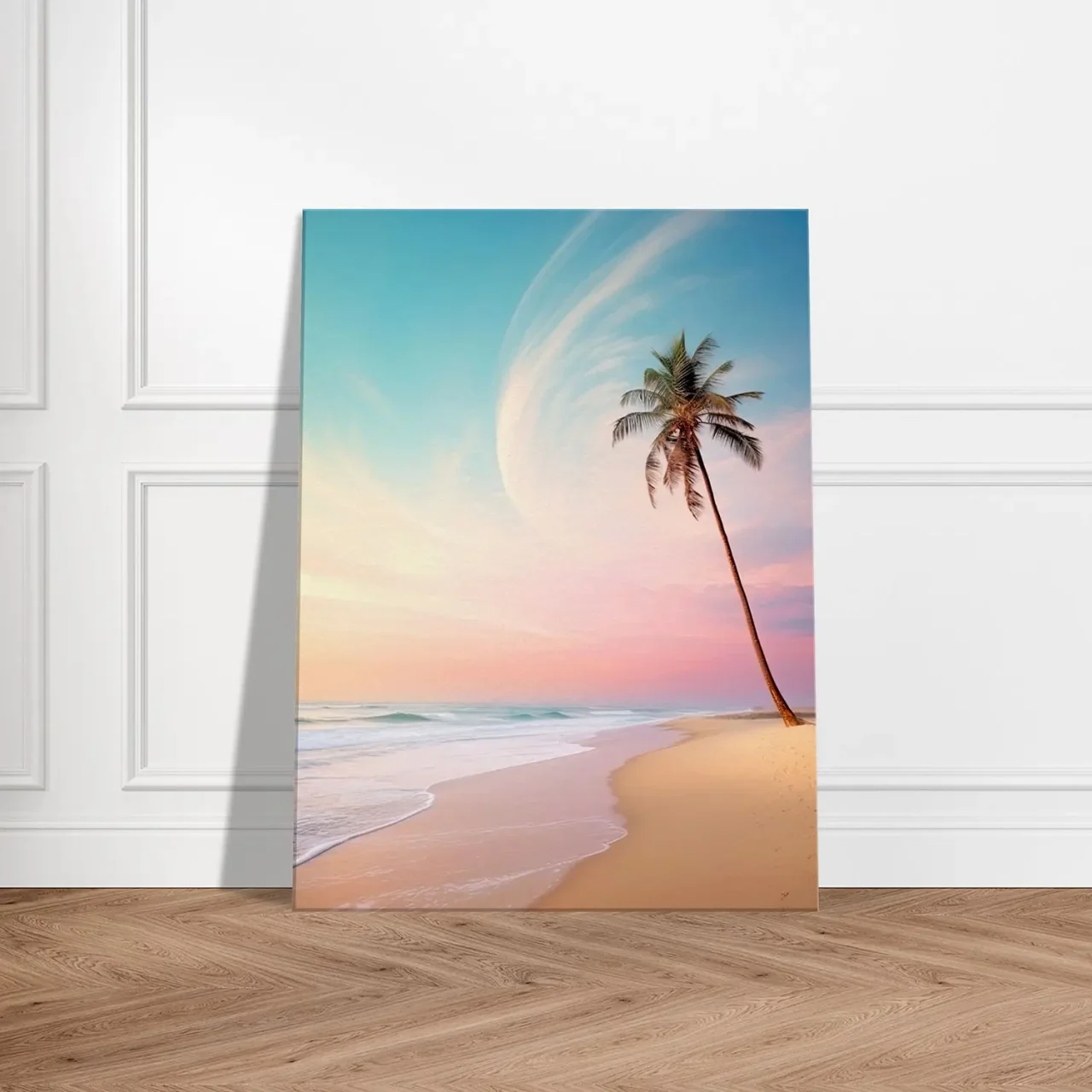 décor plage déserte à l’aube et palmier décor plage déserte et palmier