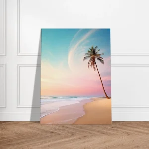 décor plage déserte à l’aube et palmier décor plage déserte et palmier