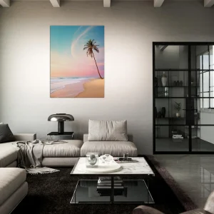 décor plage déserte à l’aube et palmier décor plage déserte et palmier