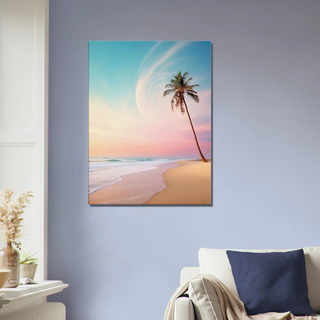 décor plage déserte à l’aube et palmier décor plage déserte et palmier