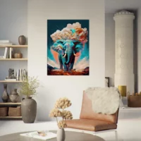 elephant bleu géant illustration