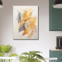 Cadre boho Feuilles de Curcuma séchées pastel feuilles de curcuma séchées pastel