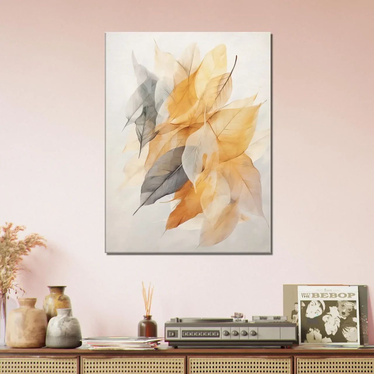 feuilles de curcuma séchées pastel