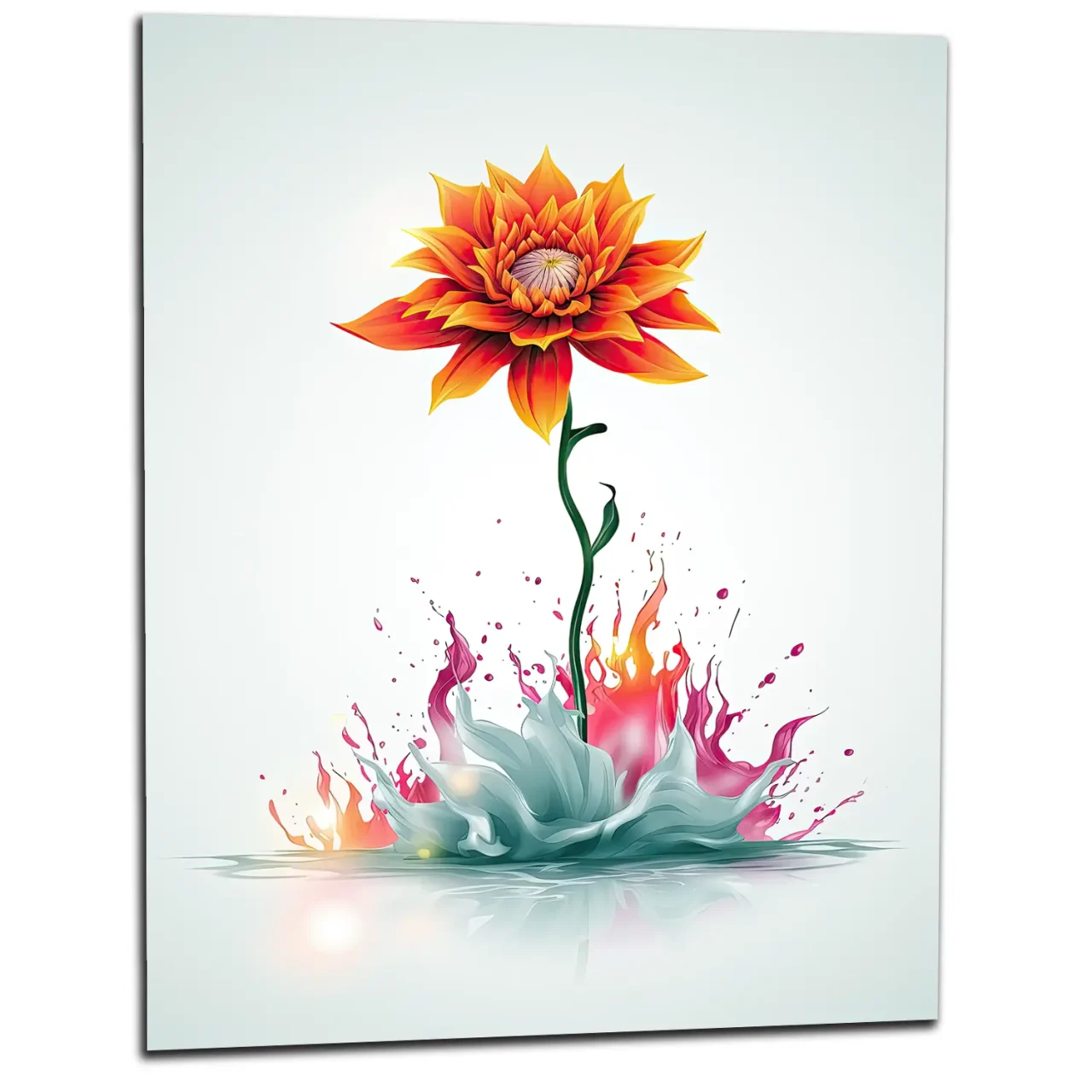 fleur boho abstraite explosion de peinture