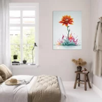 fleur boho abstraite explosion de peinture