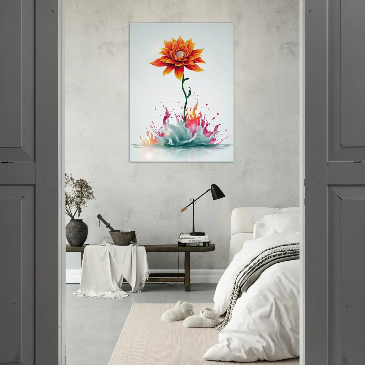 fleur boho abstraite explosion de peinture