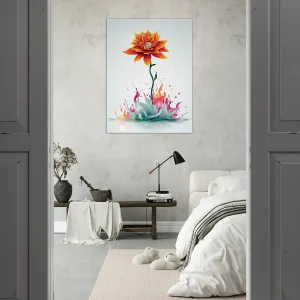 fleur boho abstraite explosion de peinture