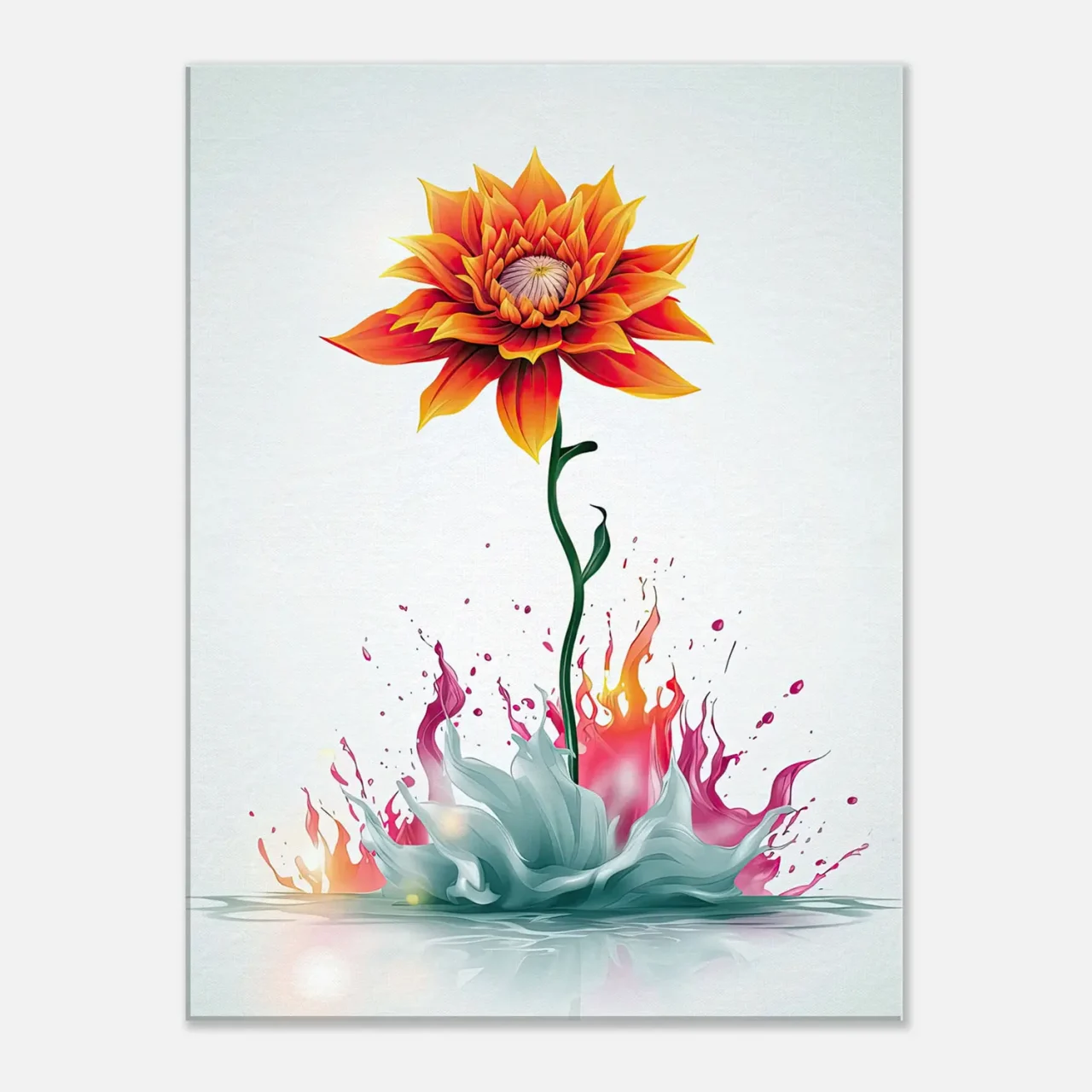 fleur boho abstraite explosion de peinture