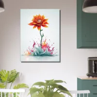 fleur boho abstraite explosion de peinture