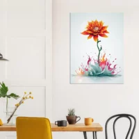 fleur boho abstraite explosion de peinture