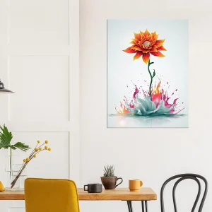 fleur boho abstraite explosion de peinture