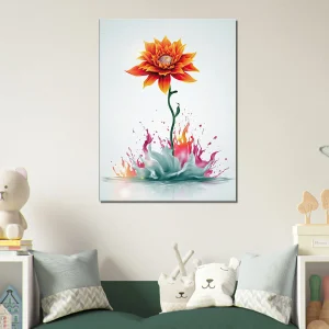 fleur boho abstraite explosion de peinture