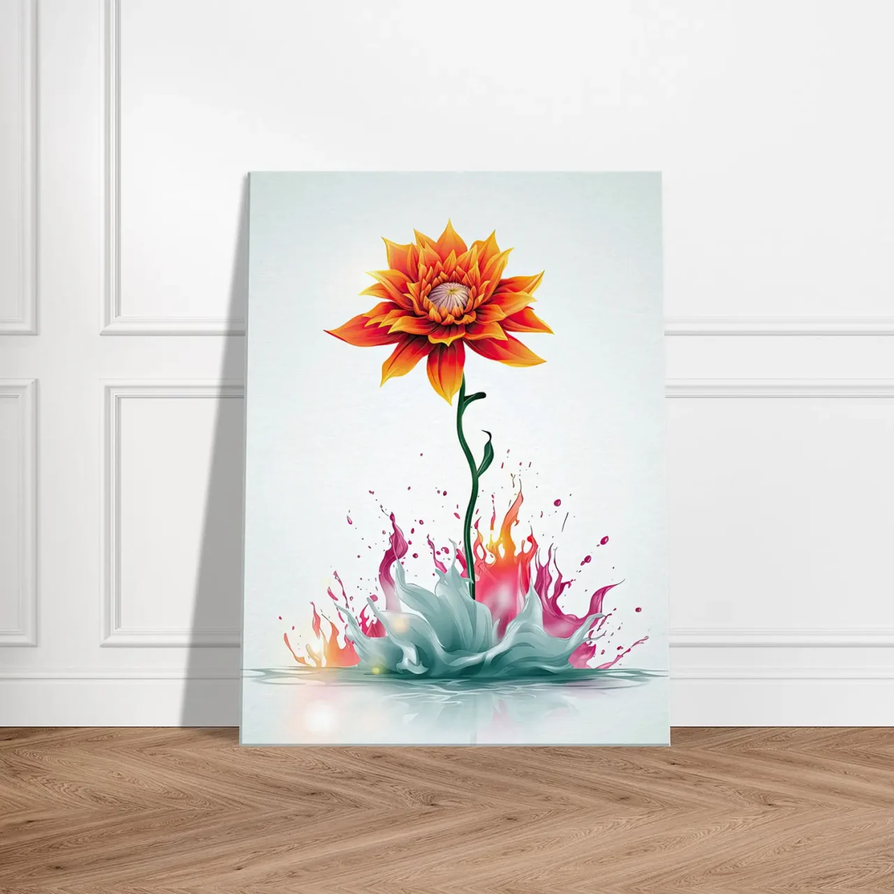 fleur boho abstraite explosion de peinture