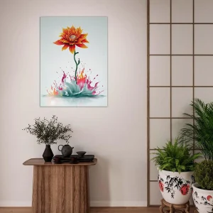 fleur boho abstraite explosion de peinture