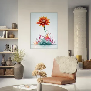 fleur boho abstraite explosion de peinture