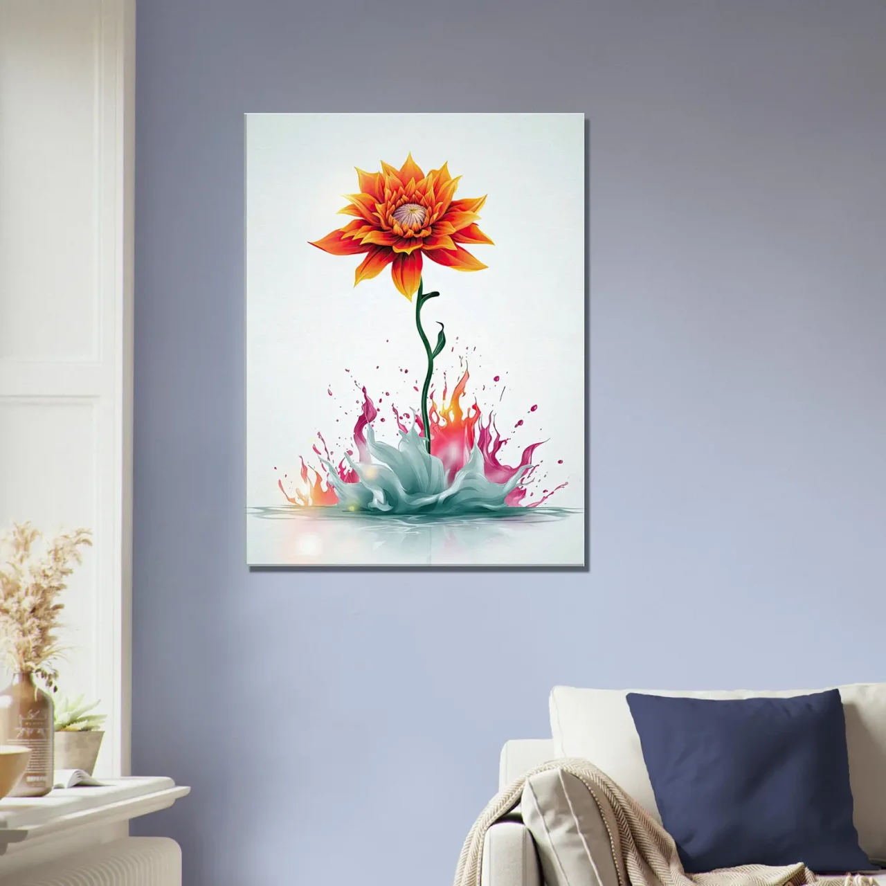 fleur boho abstraite explosion de peinture