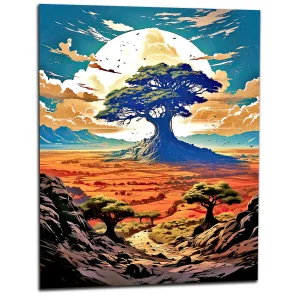 Illustration déco, Arbre de vie dans le désert illustration, arbre de vie dans le désert