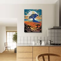 illustration, arbre de vie dans le désert