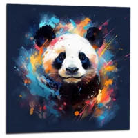 Tableau Mignon Panda peinture sur fond bleu mignon panda peinture sur fond bleu