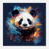 Tableau Mignon Panda peinture sur fond bleu mignon panda peinture sur fond bleu