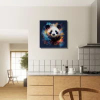 Tableau Mignon Panda peinture sur fond bleu mignon panda peinture sur fond bleu
