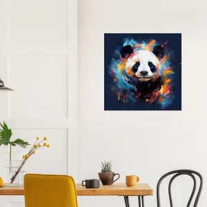 mignon panda peinture sur fond bleu
