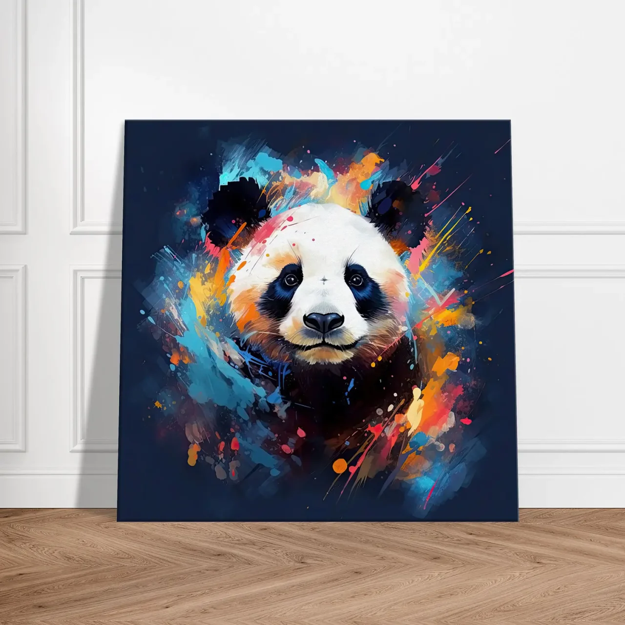 mignon panda peinture sur fond bleu