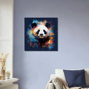 mignon panda peinture sur fond bleu