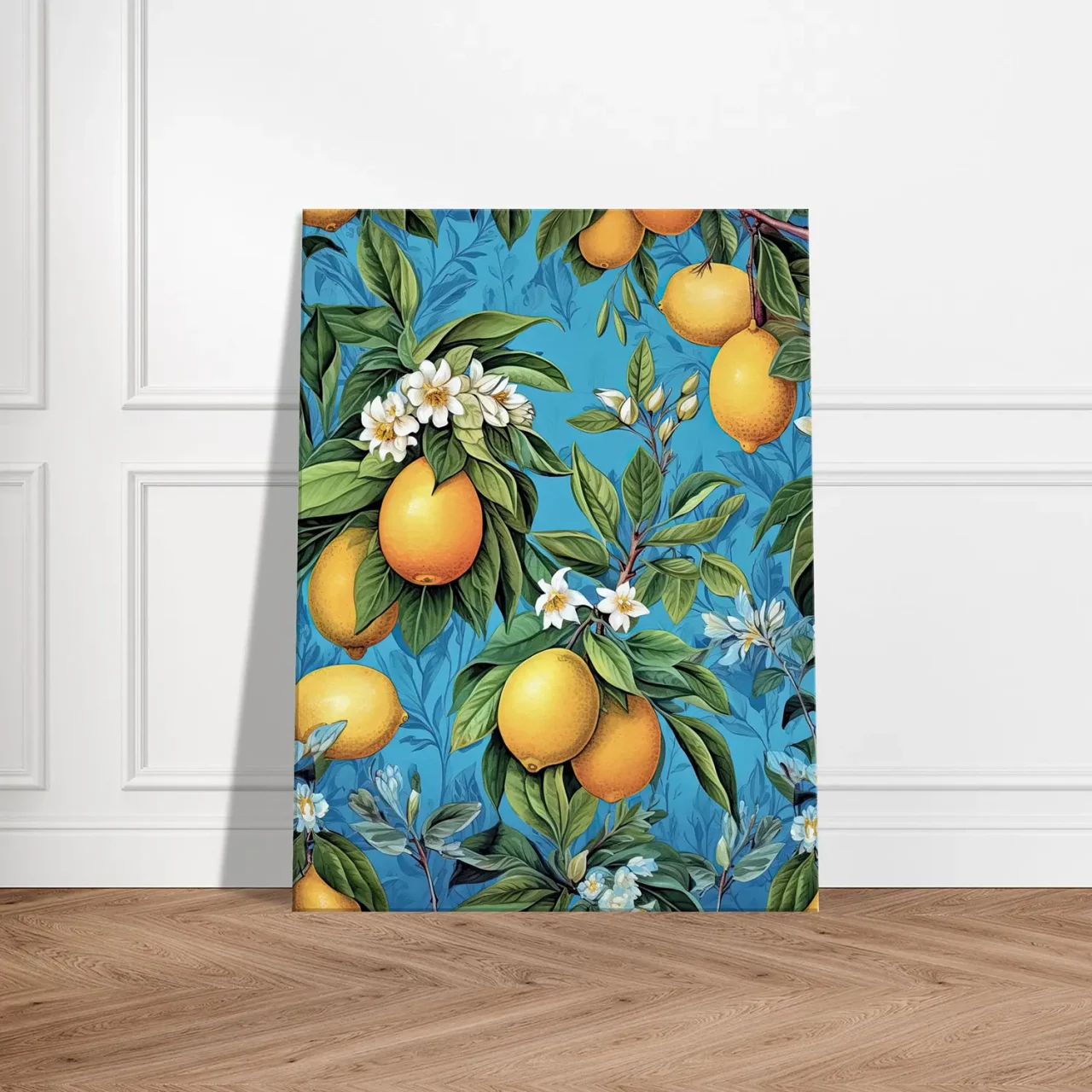 Cadre Motif Citrons et Feuilles de citronnier motif citrons et feuilles de citronnier