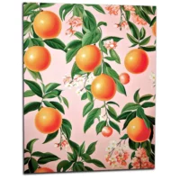 Cadre Motif Oranges et Feuilles d’Oranger motif oranges et feuilles d'oranger