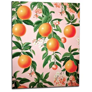 motif oranges et fleurs doranger motif oranges et feuilles d'oranger