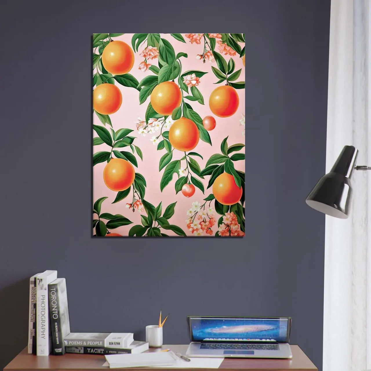 motif oranges et feuilles d'oranger