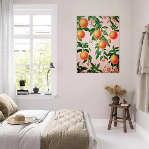 motif oranges et feuilles d'oranger