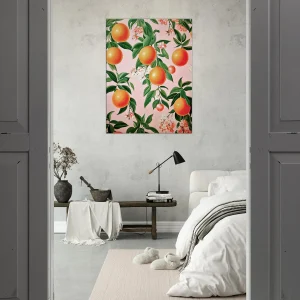 motif oranges et feuilles d'oranger