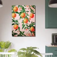 Cadre Motif Oranges et Feuilles d’Oranger motif oranges et feuilles d'oranger