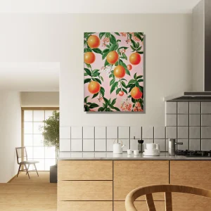 motif oranges et feuilles d'oranger