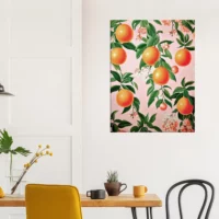 Cadre Motif Oranges et Feuilles d’Oranger motif oranges et feuilles d'oranger