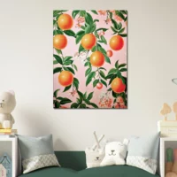 Cadre Motif Oranges et Feuilles d’Oranger motif oranges et feuilles d'oranger