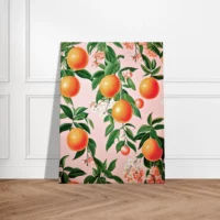 Cadre Motif Oranges et Feuilles d’Oranger motif oranges et feuilles d'oranger