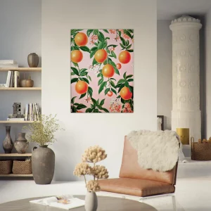 motif oranges et feuilles d'oranger