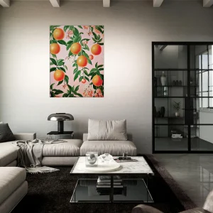 motif oranges et feuilles d'oranger