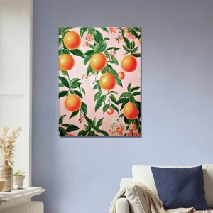 motif oranges et feuilles d'oranger