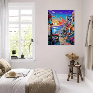 Cadre déco Paysage coloré de Santorini paysage coloré de santorini