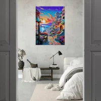 Cadre déco Paysage coloré de Santorini paysage coloré de santorini