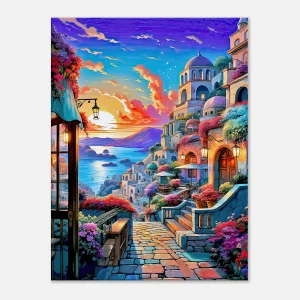 Cadre déco Paysage coloré de Santorini