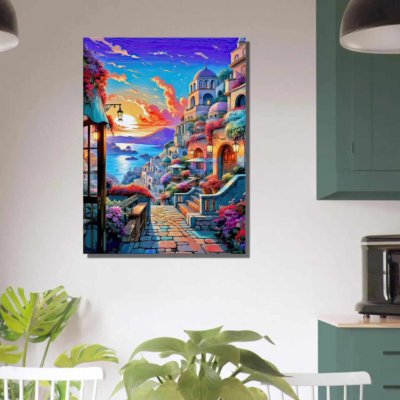 Cadre déco Paysage coloré de Santorini paysage coloré de santorini