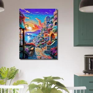 Cadre déco Paysage coloré de Santorini paysage coloré de santorini