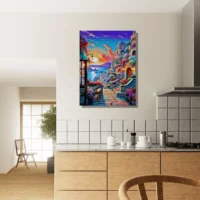 Cadre déco Paysage coloré de Santorini paysage coloré de santorini