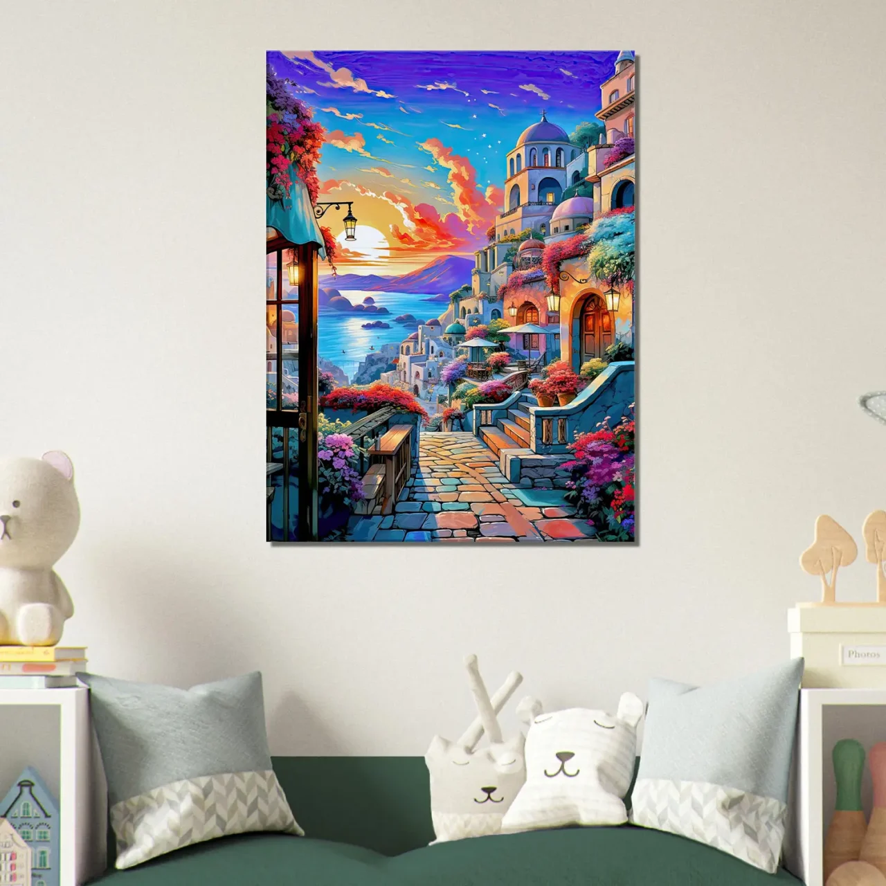 Cadre déco Paysage coloré de Santorini paysage coloré de santorini